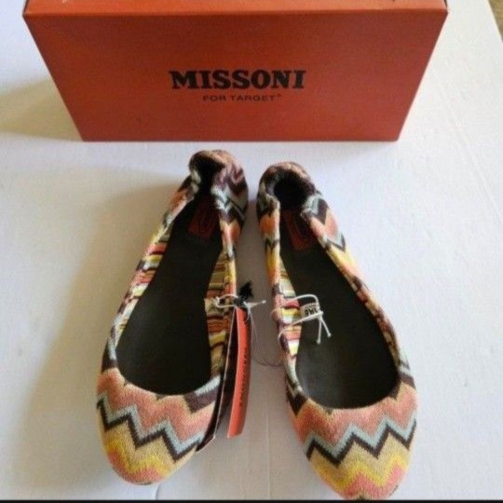 Missoni Chevron Flats - Pink, Yellow, Black